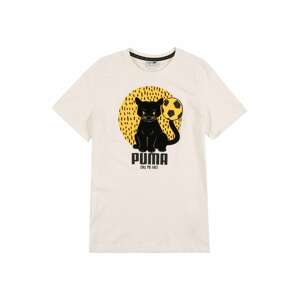 PUMA Tričko 'Animals Suede'  žlutá / černá / bílá