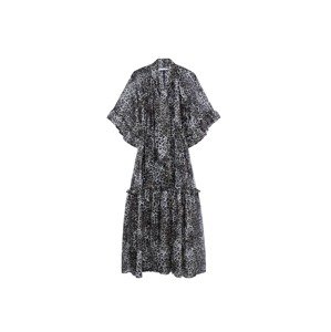 MANGO Košilové šaty 'LEONE' světle šedá / černá