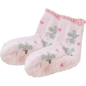 STERNTALER Ponožky 'Fli Fli' šedá / pink / růžová / pastelově růžová