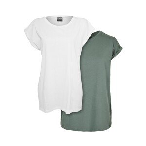 Urban Classics Tričko  pastelově zelená / bílá