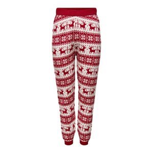 ONLY Pyžamové kalhoty 'Xmas' karmínově červené / bílá