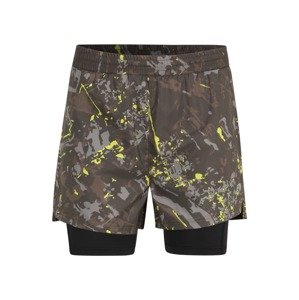 Newline Sportovní kalhoty 'KANSAS' tmavě hnědá / žlutá / šedá / černá