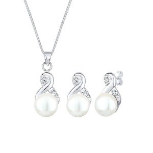 ELLI Sada šperků 'Infinity'  stříbrná / perlově bílá