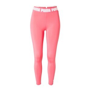 PUMA Sportovní kalhoty svítivě růžová / bílá