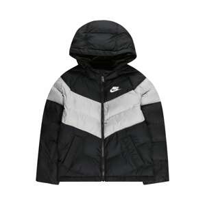 Nike Sportswear Zimní bunda světle šedá / černá / bílá