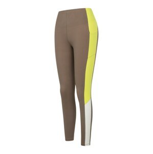 Yvette Sports Sportovní kalhoty 'Carly' tmavě hnědá / žlutá / bílá