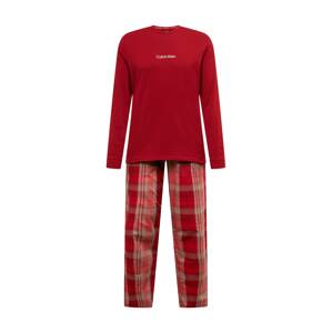 Calvin Klein Underwear Pyžamo dlouhé béžová / červená / bílá