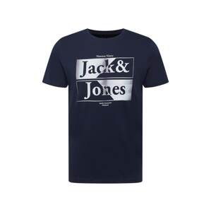 JACK & JONES Tričko 'AIDEN'  námořnická modř / bílá