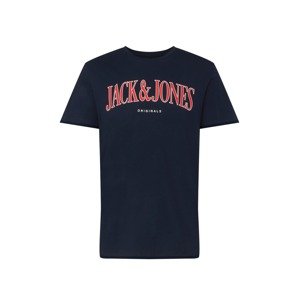 JACK & JONES Tričko 'HOOK'  námořnická modř / červená