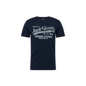 JACK & JONES Tričko 'BILL'  námořnická modř / šedá