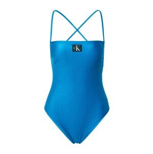 Calvin Klein Swimwear Plavky nebeská modř / černá / bílá