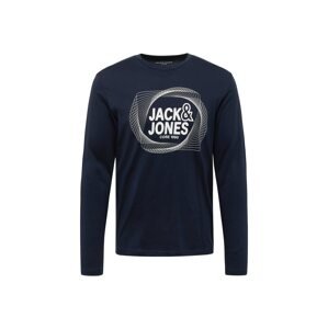 JACK & JONES Tričko 'LUCA'  námořnická modř / bílá