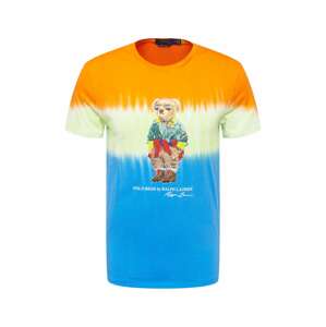 Polo Ralph Lauren Tričko nebeská modř / světle hnědá / mátová / oranžová