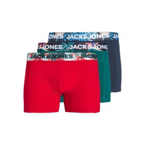 JACK & JONES Boxerky marine modrá / tmavě zelená / červená