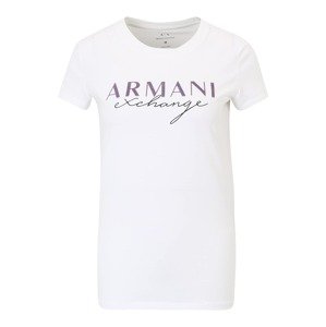 ARMANI EXCHANGE Tričko  tmavě fialová / černá / bílá