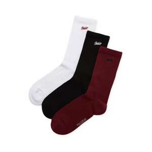 Pull&Bear Ponožky  bordó / černá / bílá