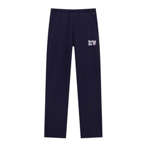 Pull&Bear Kalhoty námořnická modř / bledě fialová / bílá