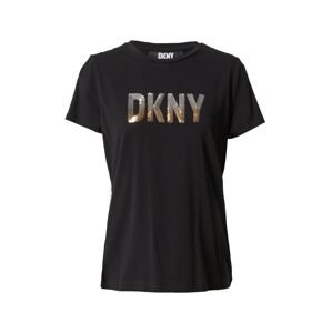 DKNY Tričko  zlatá / černá / stříbrná