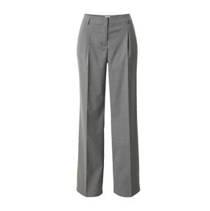 NA-KD Kalhoty se sklady v pase šedý melír