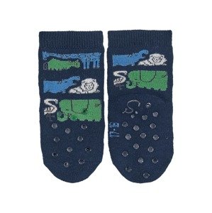 STERNTALER Ponožky marine modrá / šedý melír / zelená