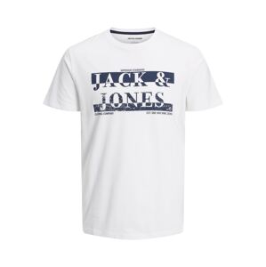 JACK & JONES Tričko 'NEW AIDEN'  tmavě modrá / bílá