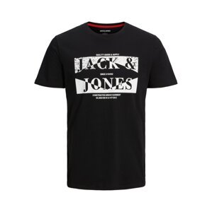 JACK & JONES Tričko 'NEW AIDEN' černá / bílá