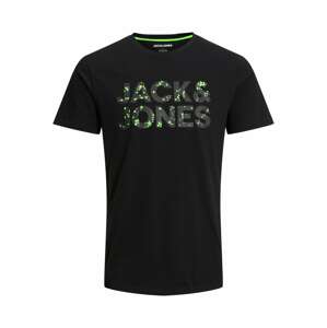 JACK & JONES Tričko světle zelená / černá