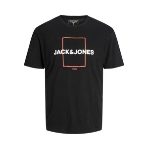 JACK & JONES Tričko 'EXPLORED' lososová / černá / bílá