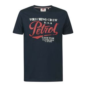 Petrol Industries Tričko 'Classic Print' námořnická modř / světle červená / bílá