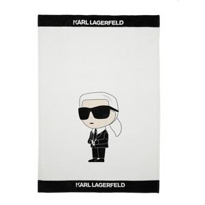 Karl Lagerfeld Plážový ručník ' Ikonik 2.0' béžová / černá / bílá