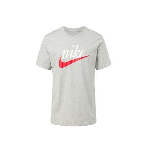 Nike Sportswear Tričko 'FUTURA 2' šedý melír / oranžově červená / bílá