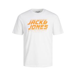 JACK & JONES Tričko 'ELLIOT ' oranžová / bílá