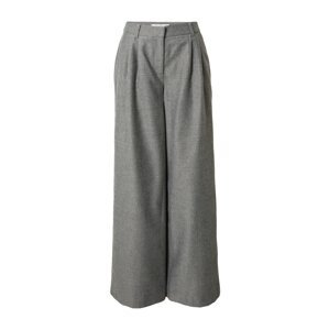 NA-KD Kalhoty se sklady v pase antracitová / šedý melír