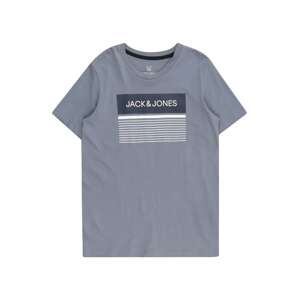 Jack & Jones Junior Tričko 'Travis' kouřově modrá / černá / bílá