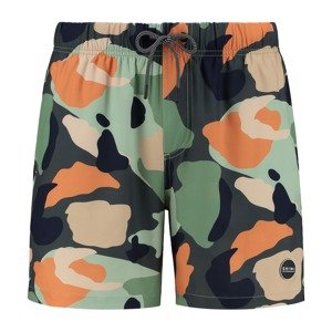 Shiwi Plavecké šortky 'neo camo 4-way stretch' mátová / tmavě zelená / oranžová / pudrová