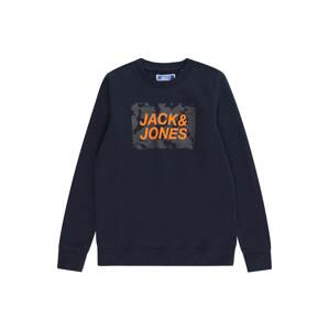 Jack & Jones Junior Mikina námořnická modř / grafitová / oranžová
