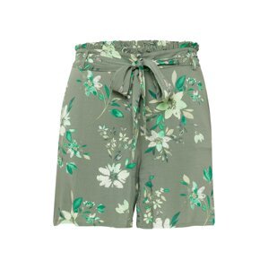 Vero Moda Curve Kalhoty 'EASY' krémová / trávově zelená / tmavě zelená