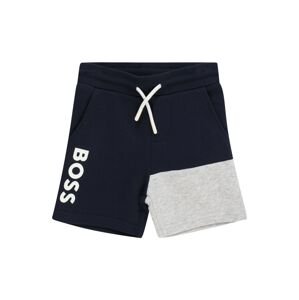 BOSS Kidswear Kalhoty marine modrá / šedý melír / bílá
