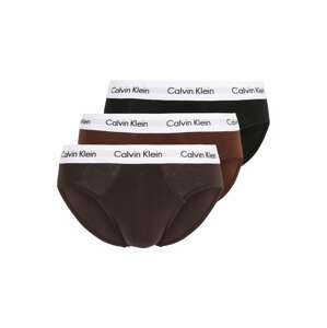Calvin Klein Underwear Slipy kaštanově hnědá / tmavě hnědá / černá / bílá