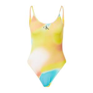 Calvin Klein Swimwear Plavky aqua modrá / žlutá / broskvová / offwhite