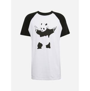 Mister Tee Tričko 'Banksy Panda'  černá / bílá
