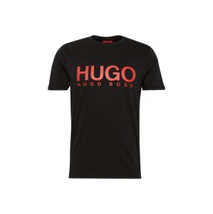 HUGO Tričko 'Dolive'  červená / černá