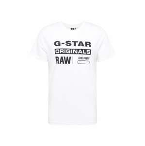G-Star RAW Tričko 'Graphic 8'  bílá / tmavě modrá