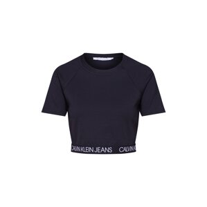 Calvin Klein Jeans Tričko 'LOGO ELASTIC MILANO TOP'  černá