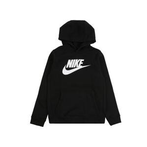 Nike Sportswear Mikina 'CLUB + HBR PO'  černá / bílá