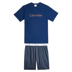 Calvin Klein Underwear Pyžamo krátké  bílá / tmavě modrá / žlutá