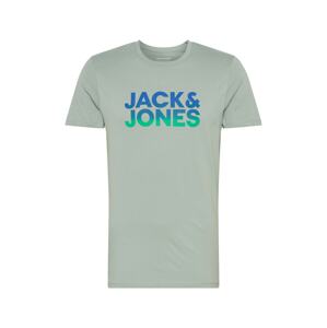 JACK & JONES Tričko 'JORTOP  TEE SS CREW NECK'  tyrkysová / světle zelená / modrá
