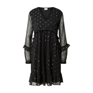 JACQUELINE de YONG Šaty 'Shimmer'  černá / stříbrná