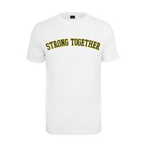 Mister Tee Tričko 'Strong Together'  bílá / černá / svítivě žlutá