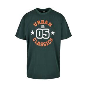 Urban Classics Tričko zelený melír / jasně oranžová / bílá